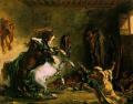 ДЕЛАКРУА, Эжен. Борьба арабских жеребцов в конюшне. 1860 г. 