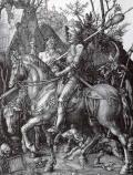 ДЮРЕР, Альбрехт. Рыцарь, смерть и дьявол. Гравюра на меди. 1513-1514 гг. 