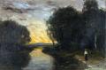 ХИЛЛ, Карл. Вечерняя атмосфера, пейзаж из Фонтенбло. 1875 г. 