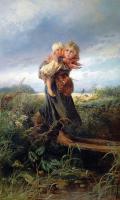 МАКОВСКИЙ, Константин. Дети, бегущие от грозы. 1872 г. 