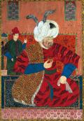 НИГЯРИ, Хайдар. Портрет султана Селима II в кафтане с узором чинтемани. Миниатюра. XVI в. 