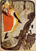 ТУЛУЗ-ЛОТРЕК, Анри. Жанна Авриль.  Цветная литография. 1893 г. 