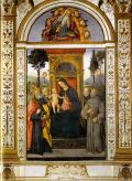 ПИНТУРИККЬО. Мадонна на троне с младенцем и святыми, часовня Бассо делла Ровере. 1484-1492 гг. 