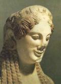 Голова Коры с афинского Акрополя. 520 г. до н. э.  Греция. 