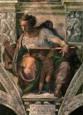 МИКЕЛАНДЖЕЛО. Пророк Даниил. Фрагмент росписи Сикстинской капеллы.  Ватикан. 1512 г. 