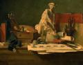 ШАРДЕН, Жан Батист Симеон. Натюрморт с атрибутами искусства. 1766 г. 