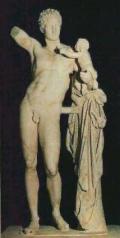 ПРАКСИТЕЛЬ. Гермес с Дионисом. 350 г. до н. э., мрамор. 