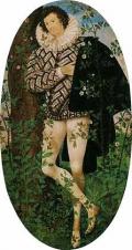 ХИЛЛИАРД, Николас. Юноша среди розовых кустов. Миниатюра. 1588 г. 