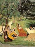Krishna and Radha under a Tree in a Storm. 1750-1825. 