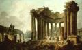 ХЬЮБЕРТ, Роберт. Пейзаж с руинами храма и скульптур. 1780 г. 