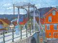 ГИЛМАН, Гарольд. Canal Bridge, Flekkefjord.  Лондон. 1913 г. 