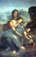 ЛЕОНАРДО ДА ВИНЧИ. Мария с младенцем и со Святой Анной. Между 1500 и 1507 гг. 