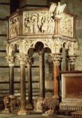 Кафедра баптистерия в Пизе. 1259-1260 гг., рельеф, мрамор.  Италия. 